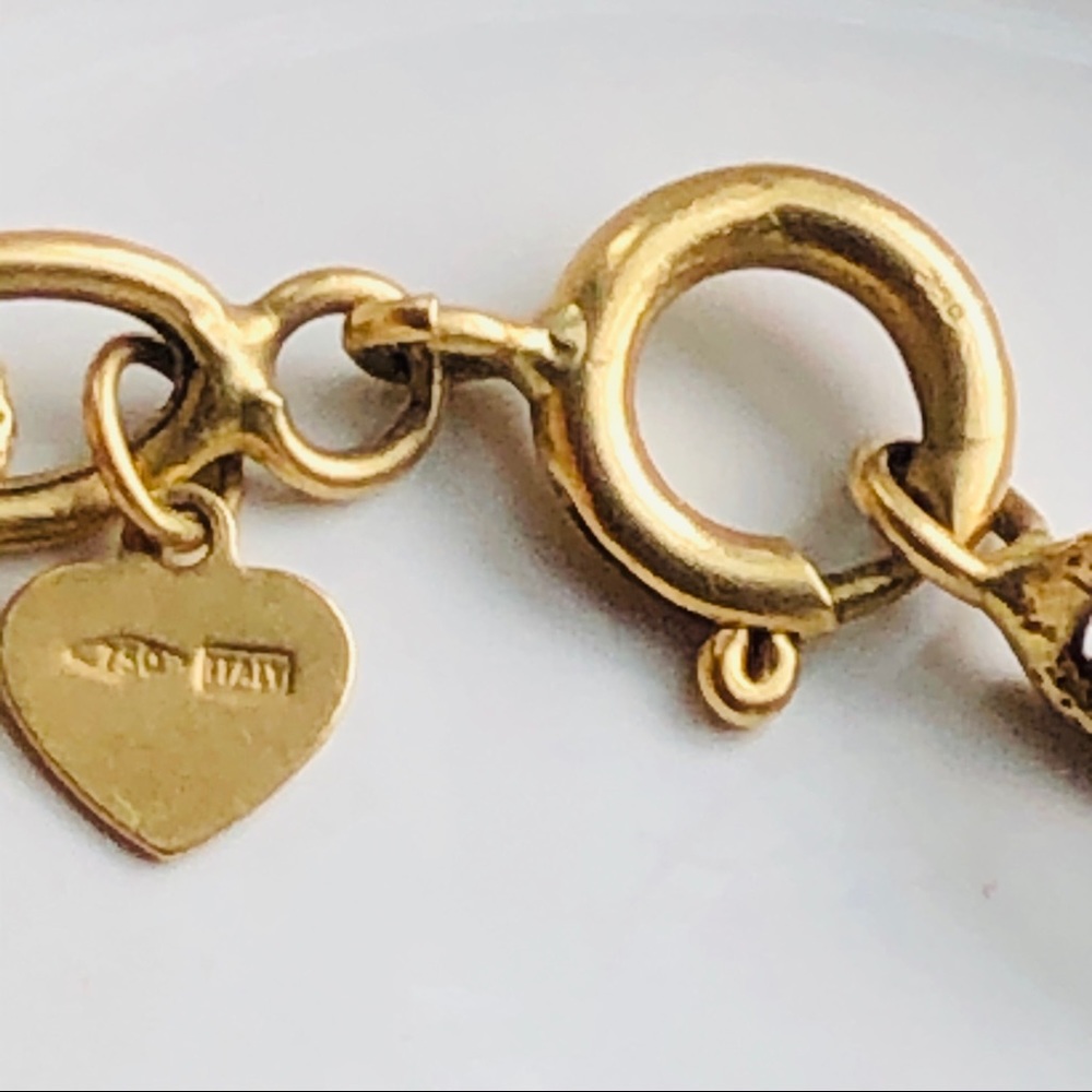 18K Matte Gold Cable Link Bracelet 8.5 inches - Picture 5 of 16